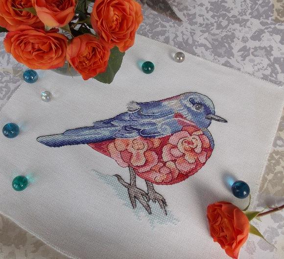 Purple Bird - PDF Cross Stitch Pattern - Wizardi