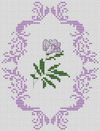 Purple Flower - PDF Free Cross Stitch Pattern - Wizardi