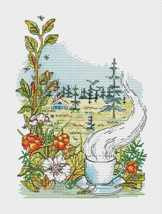 Taiga herbs. Cloudberry - PDF Cross Stitch Pattern