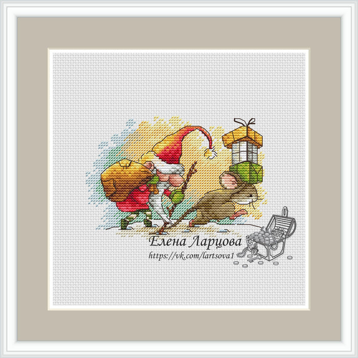 Santa's Helper-3 - PDF Cross Stitch Pattern - Wizardi