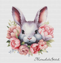 Floral Bunny - PDF Cross Stitch Pattern