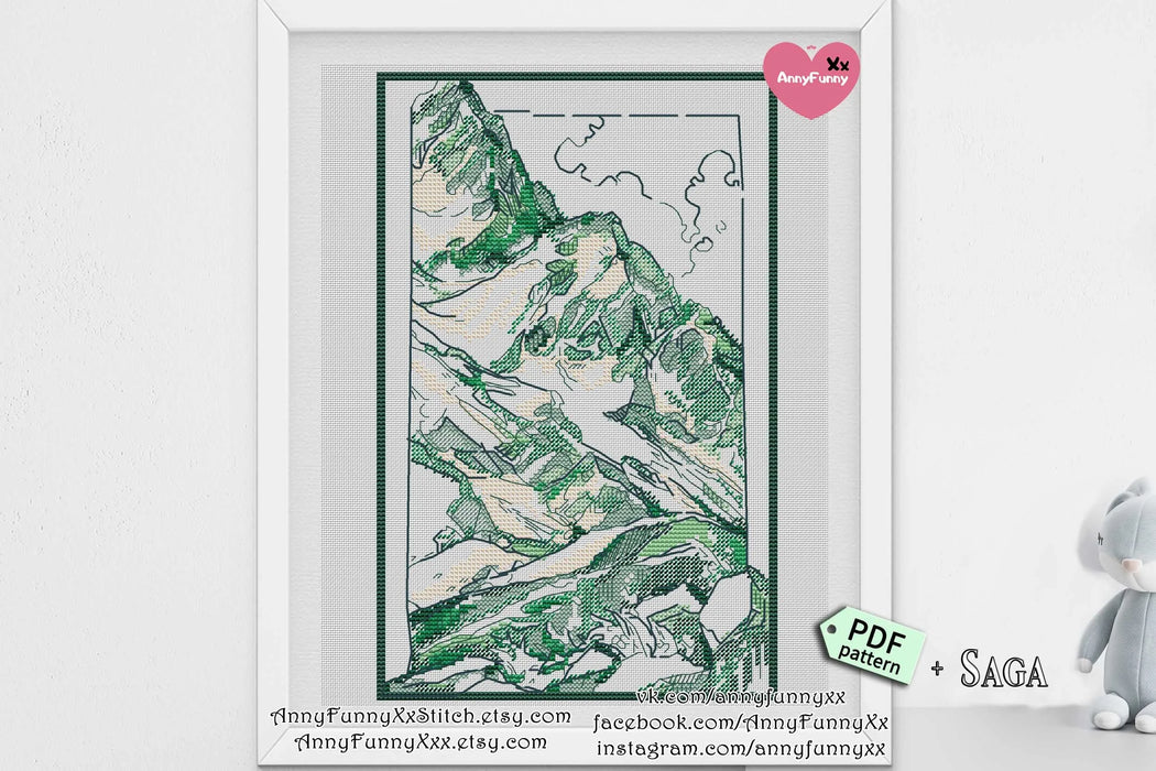 Sketch. Mountain - PDF Cross Stitch Pattern