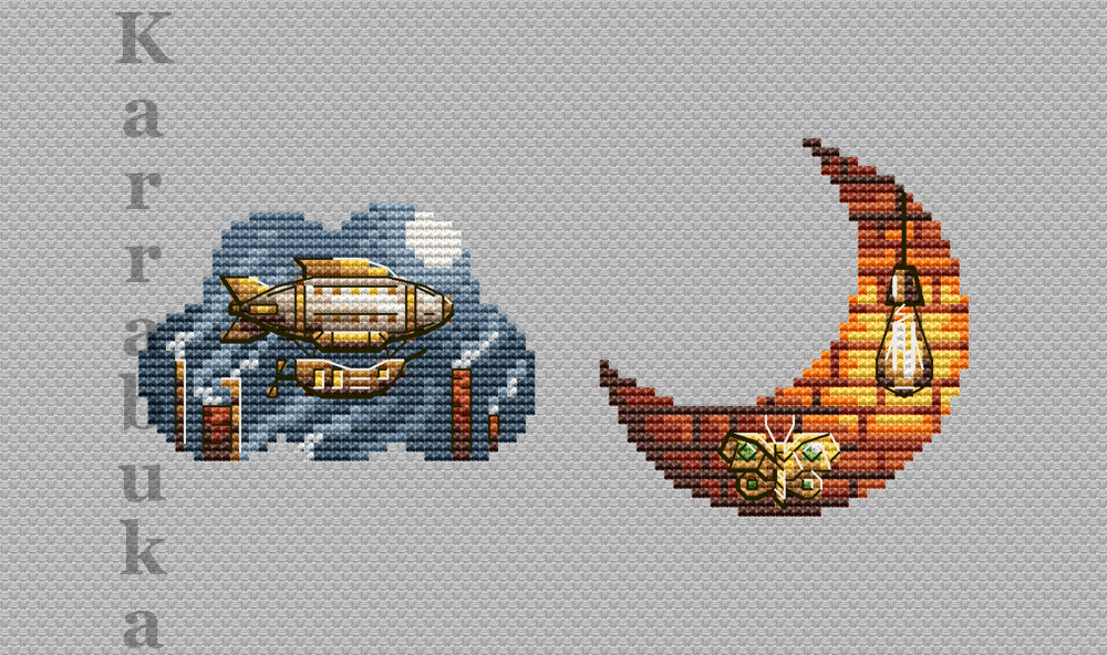 Sky: Steampunk - PDF Cross Stitch Pattern - Wizardi