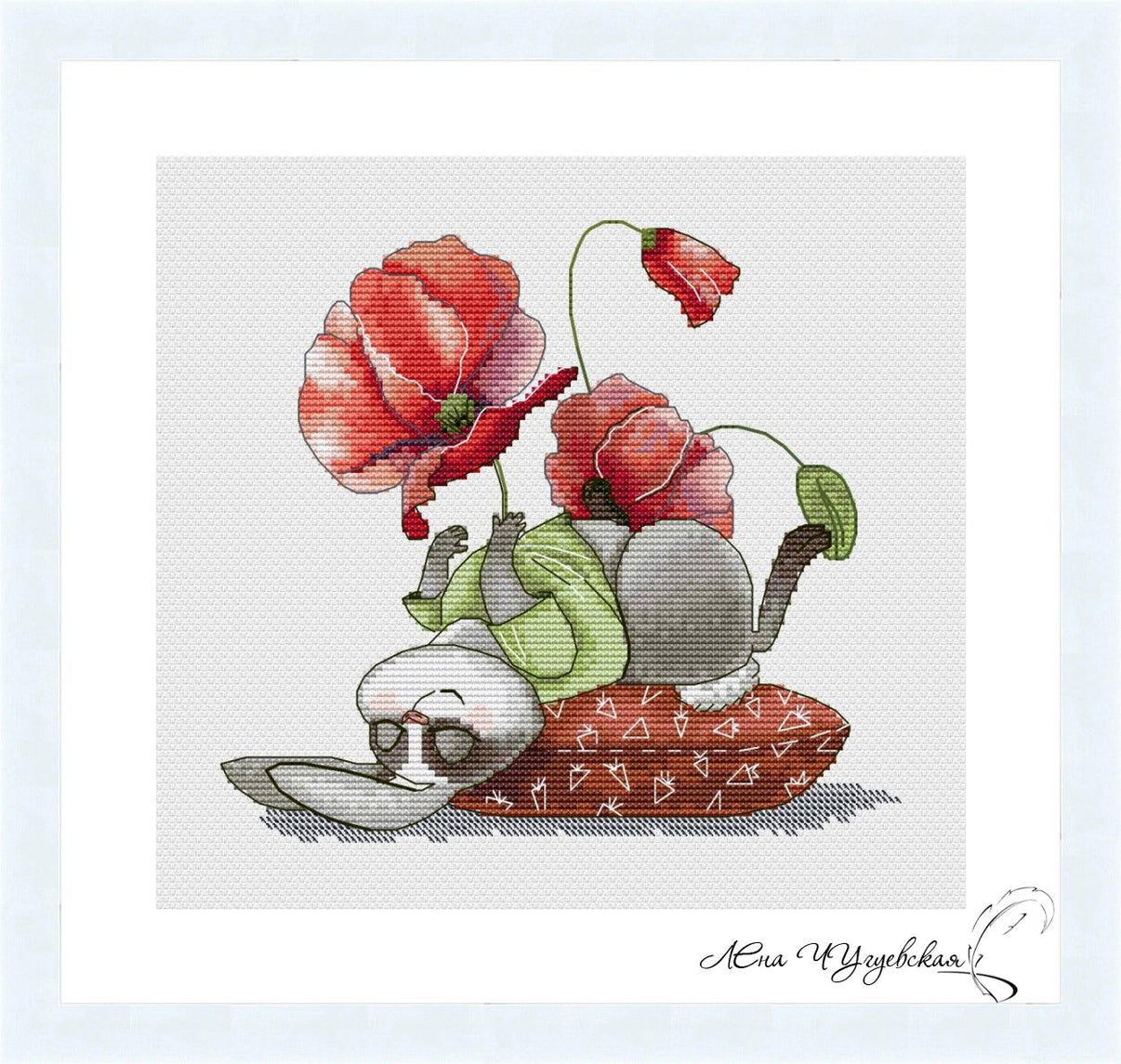 Sleepy Bunny - PDF Cross Stitch Pattern - Wizardi