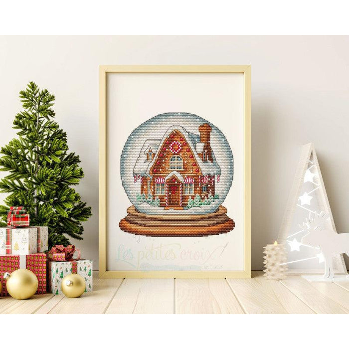 Snowball Gingerbread House - PDF Cross Stitch Pattern - Wizardi