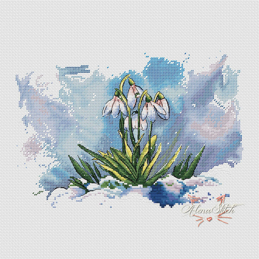 Snowdrops - PDF Cross Stitch Pattern - Wizardi