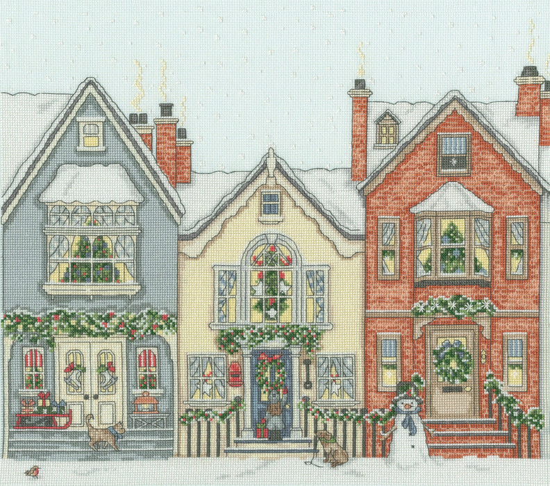 Snowy Street XSS21 Counted Cross Stitch Kit - Wizardi