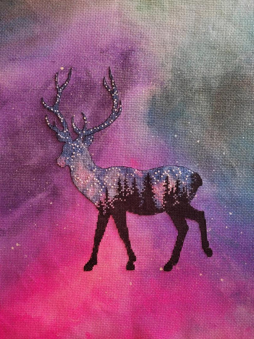 Space Deer - PDF Cross Stitch Pattern - Wizardi