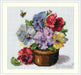 Spring Pansies K-215 Counted Cross-Stitch Kit - Wizardi