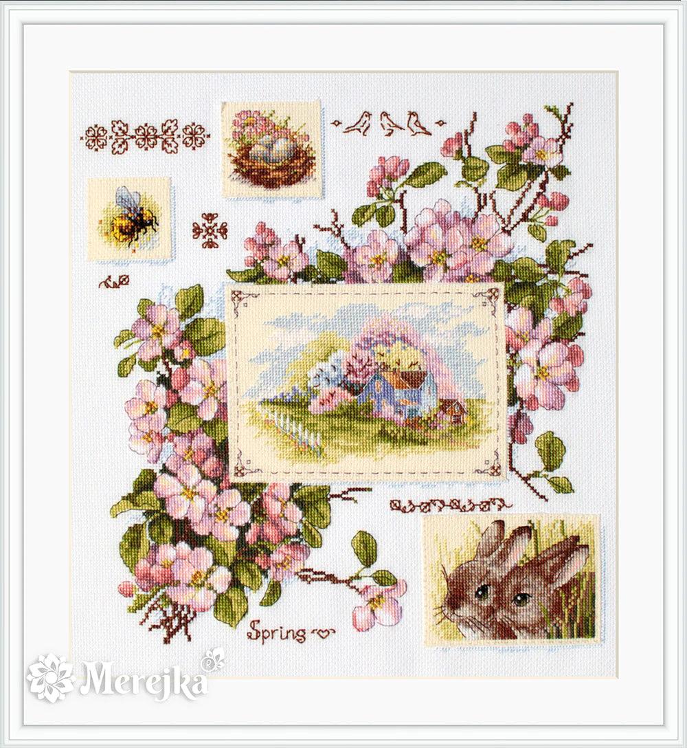 Spring Sampler K-120 Counted Cross-Stitch Kit - Wizardi