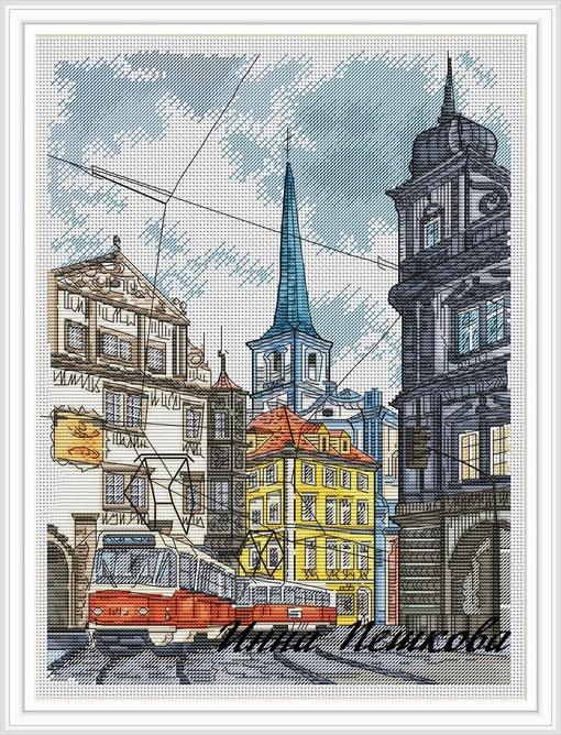 Streets Of Prague - PDF Cross Stitch Pattern - Wizardi