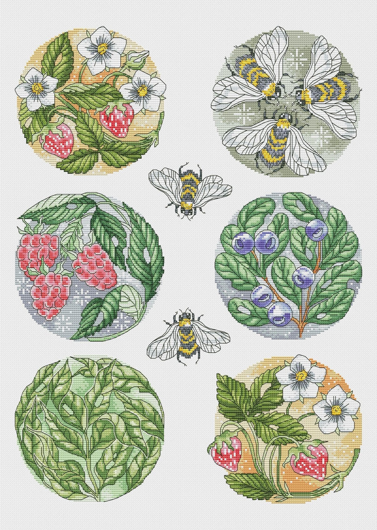 Summer Circles - PDF Cross Stitch Pattern - Wizardi