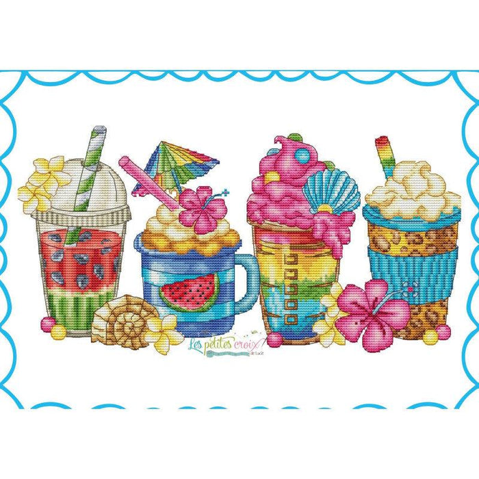 Summer coffees - PDF Cross Stitch Pattern - Wizardi