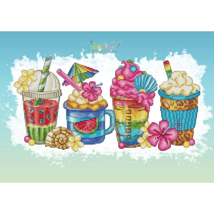 Summer coffees - PDF Cross Stitch Pattern - Wizardi