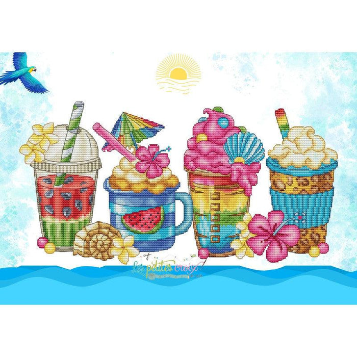 Summer coffees - PDF Cross Stitch Pattern - Wizardi