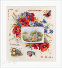 Summer Sampler K-130 Counted Cross-Stitch Kit - Wizardi