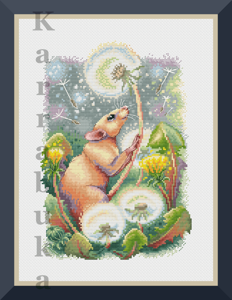 Sunlight Rat - PDF Cross Stitch Pattern - Wizardi