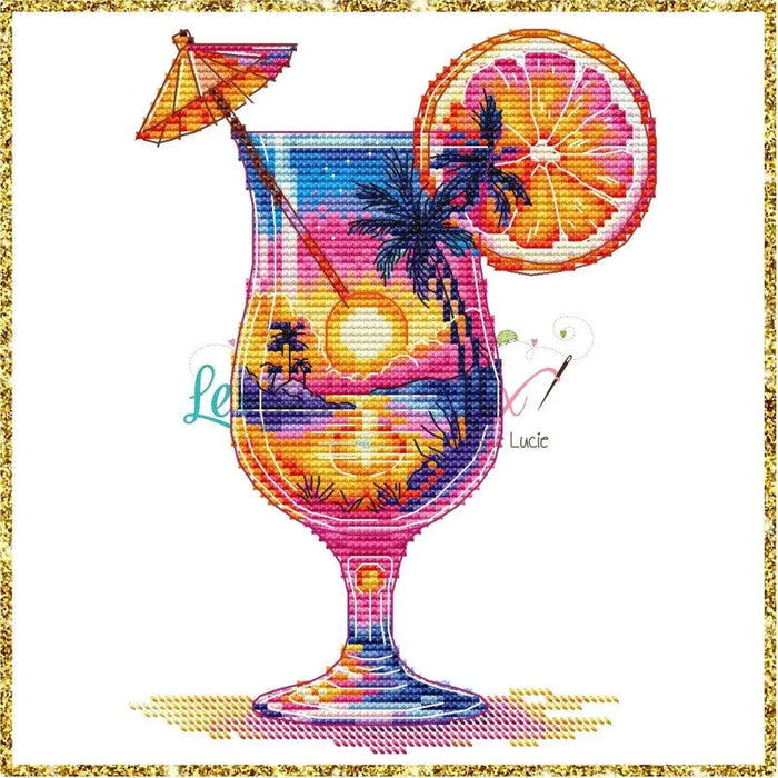 Sunset cocktail - PDF Cross Stitch Pattern