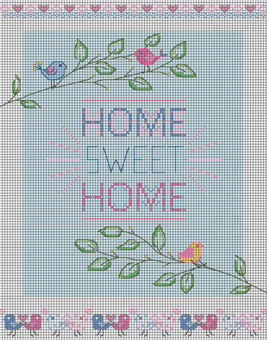 Sweet Home - PDF Free Cross Stitch Pattern - Wizardi