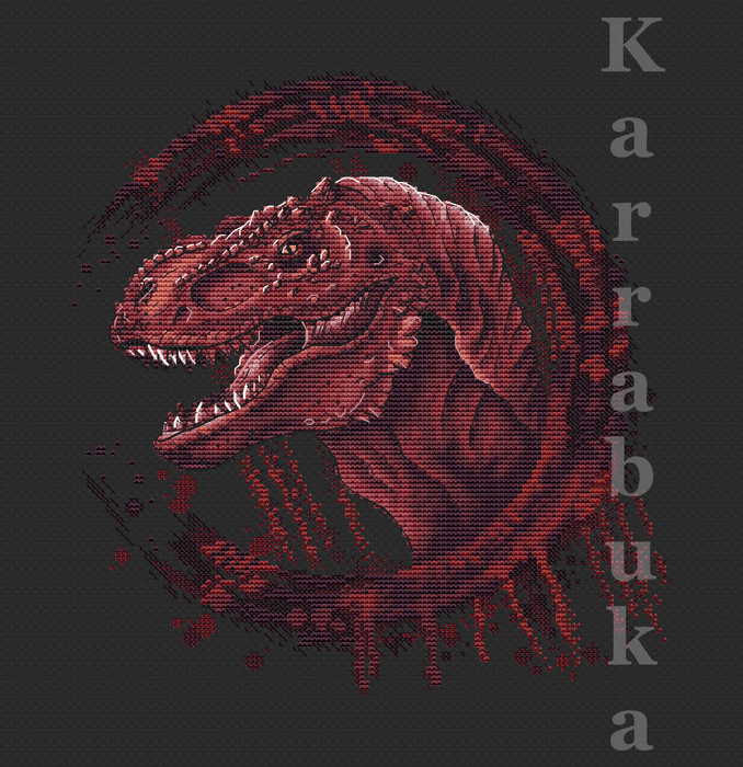 T-Rex - PDF Cross Stitch Pattern - Wizardi