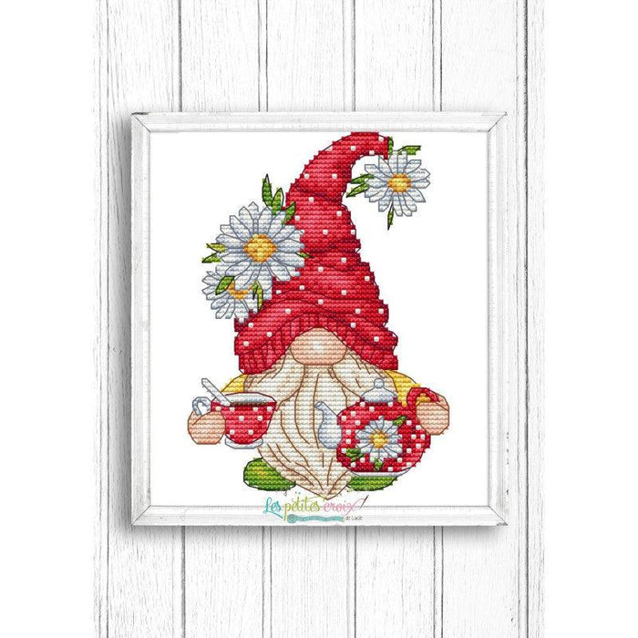 Tea Gnome - PDF Cross Stitch Pattern - Wizardi