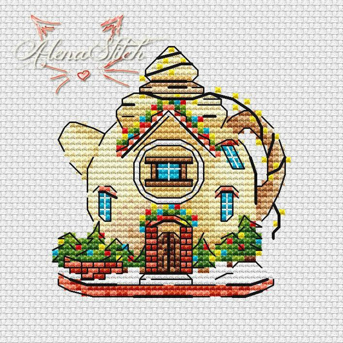 Teapot - PDF Cross Stitch Pattern - Wizardi