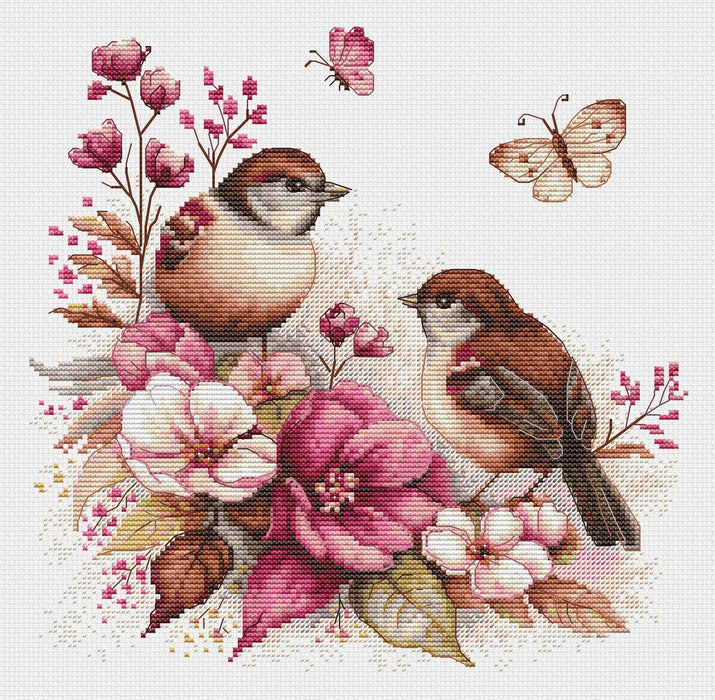 The Birds- Spring B2420l Counted Cross-Stitch Kit - Wizardi