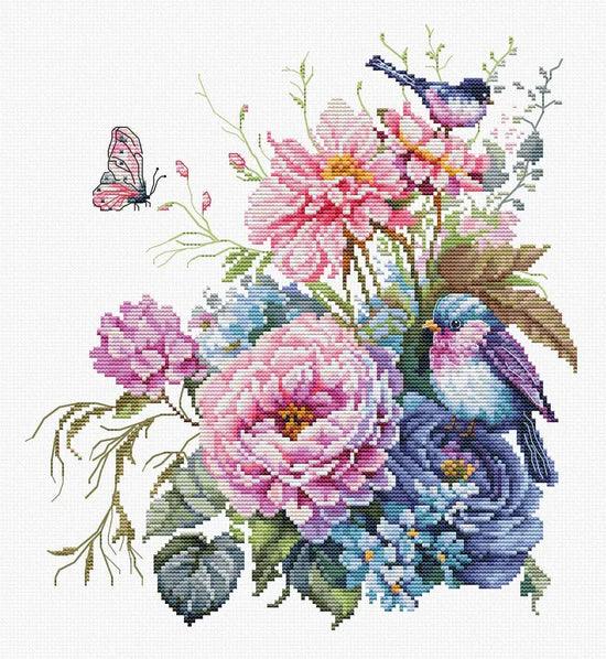 The Birds-Summer B2422L Counted Cross-Stitch Kit - Wizardi
