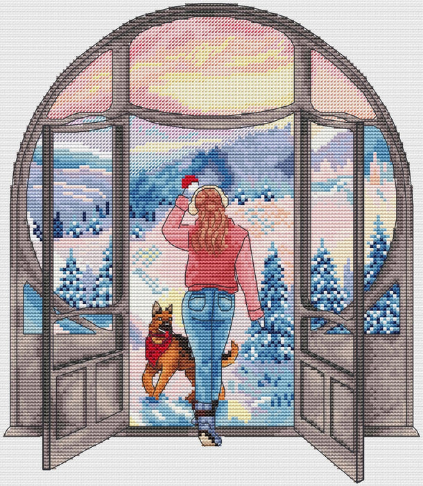 The door to winter - PDF Cross Stitch Pattern - Wizardi