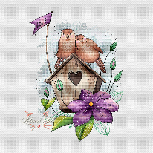 The house of love - PDF Cross Stitch Pattern - Wizardi