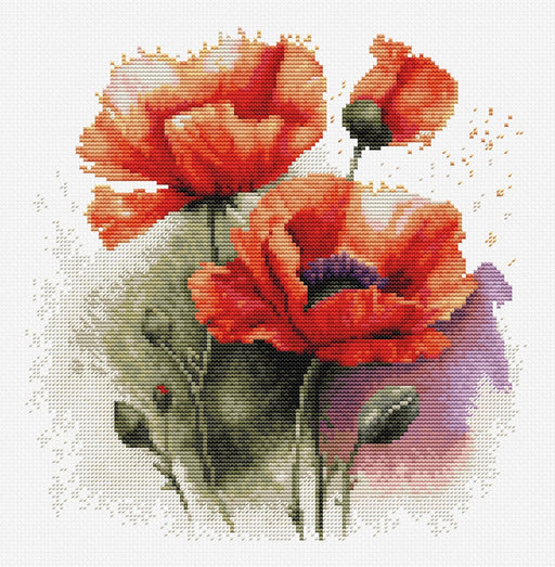 The Poppy Flowers B7024L Counted Cross-Stitch Kit - Wizardi