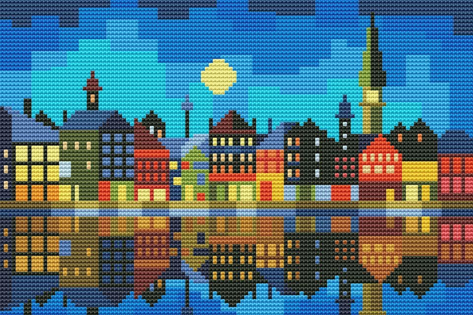 This City - PDF Cross Stitch Pattern - Wizardi