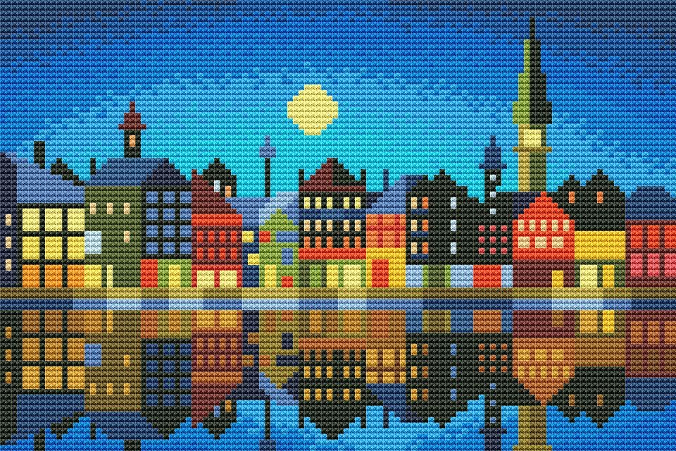 This City - PDF Cross Stitch Pattern - Wizardi