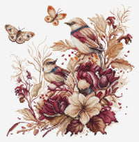 Thre Birds-Autumn B2419L Counted Cross-Stitch Kit - Wizardi