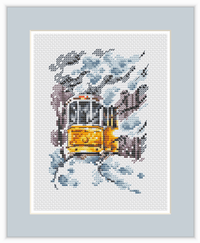 Tram - Winter - PDF Cross Stitch Pattern - Wizardi