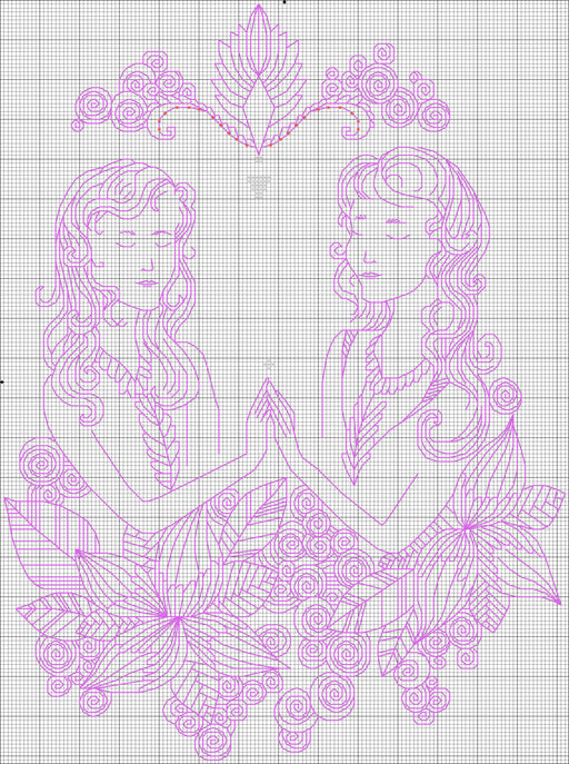 Twins - PDF Cross Stitch Pattern - Wizardi