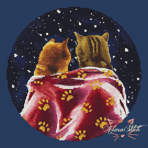 Under the blanket - PDF Cross Stitch Pattern - Wizardi