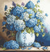 Vase with Hydrangeas B700L Counted Cross-Stitch Kit - Wizardi