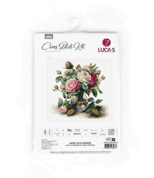 Vase with Roses B7026L Counted Cross-Stitch Kit - Wizardi