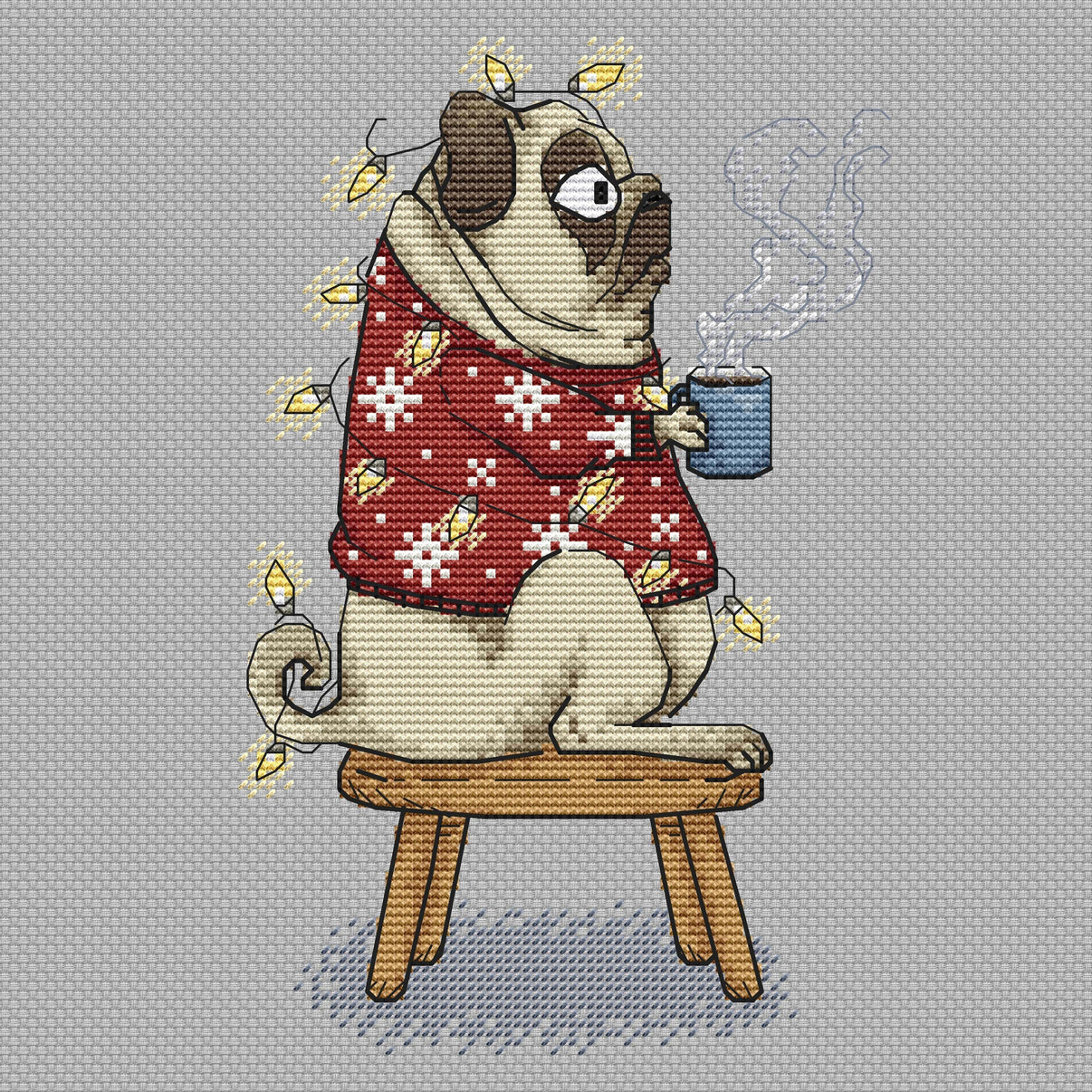 Waiting For The Christmas - PDF Cross Stitch Pattern - Wizardi