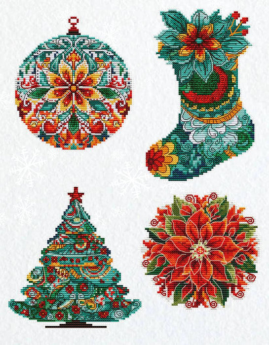 Winter Decorations JK042L Counted Cross-Stitch Kit - Wizardi