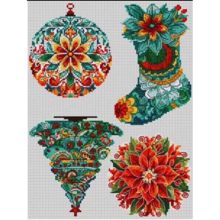 Winter Decorations JK042L Counted Cross-Stitch Kit - Wizardi