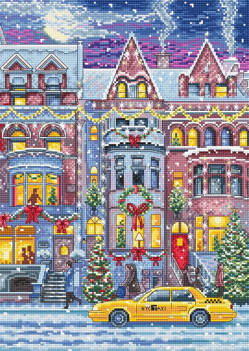 Winter Townhouse L8076 Counted Cross Stitch Kit - Wizardi