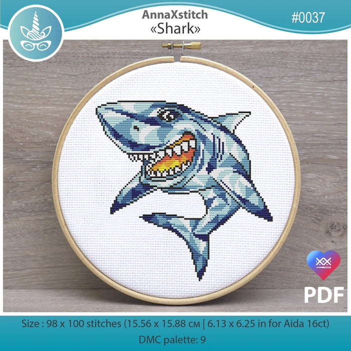 Shark - PDF Cross Stitch Pattern