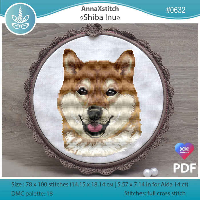 Shiba Inu - PDF Cross Stitch Pattern