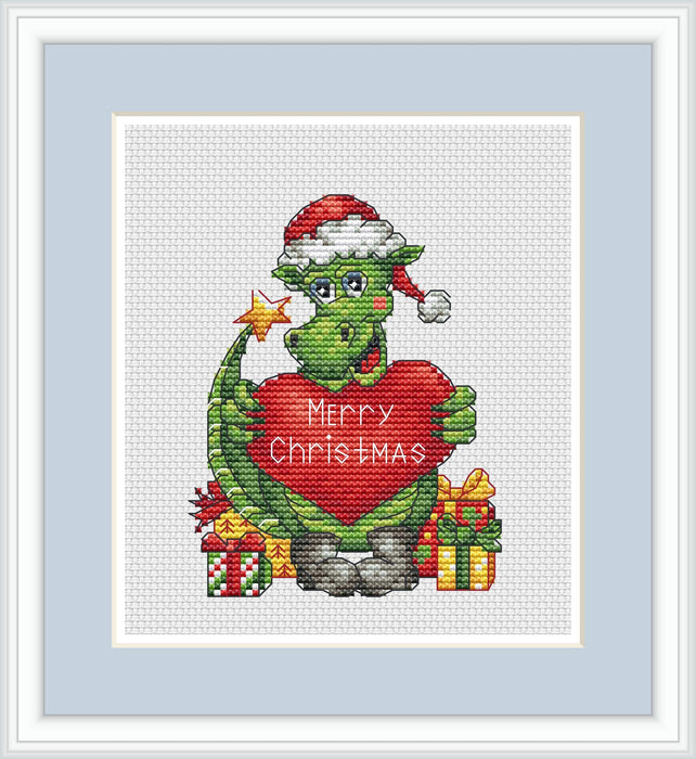 Year of the Dragon. Merry Christmas - PDF Cross Stitch Pattern - Wizardi