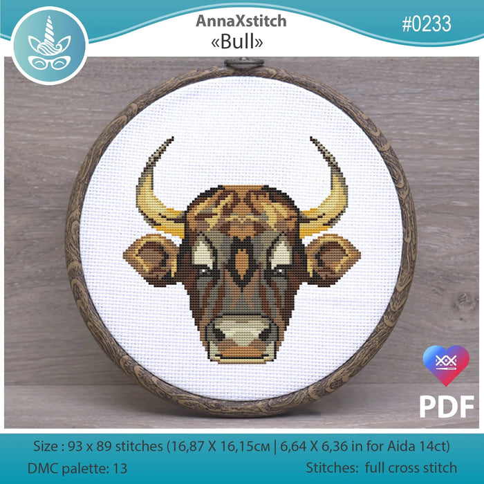 Bull - PDF Cross Stitch Pattern