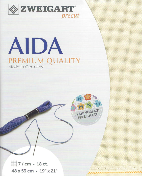 Zweigart Precut Fein-Aida 18 count Platinum 3793/770 - Wizardi