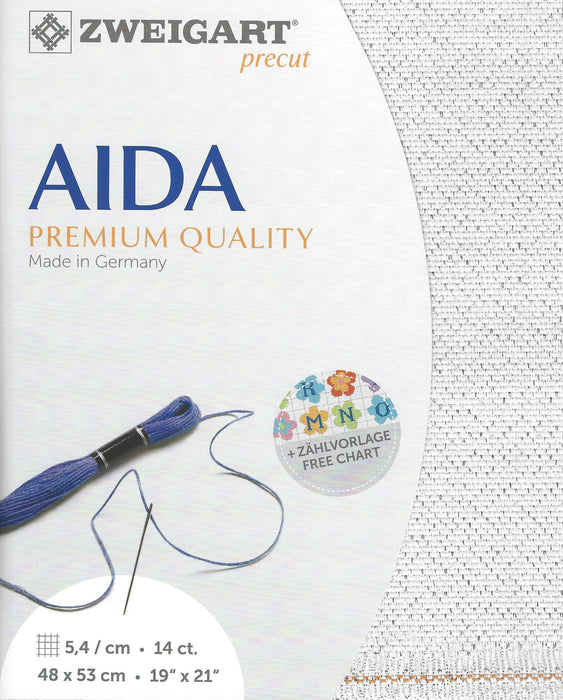 Zweigart Precut Stern-Aida 14 count Silver Flecked White 3706/17 - Wizardi