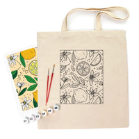 Rosa Talent Lemons - Shopper Coloring Kit. Ecobag Painting Kit, Cotton 0.03 lb/in2, 14.96*16.54 inches.